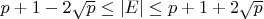 $p + 1 - 2\sqrt{p} \leq |E| \leq p + 1 + 2\sqrt{p}$