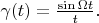 $    \gamma (t) = \frac { \sin \Omega t} {t} .$