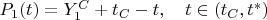 $P_1(t)=Y_1^C+t_C-t,\quad t\in(t_C,t^*)$