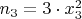 $n_3 = 3 \cdot x_3^2$