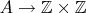 $A\rightarrow \mathbb Z \times \mathbb Z$
