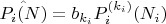 $\hat{P_i (N)} = b_{k_i}P_i^{(k_i)}(N_i)$