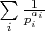 $\sum\limits_{i}^{}\frac{1}{p_i^{a_i}}$