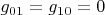 $g_{01}=g_{10}=0$