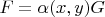 $F = \alpha(x,y) G$