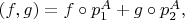 $(f,g)=f\circ p_1^A+g\circ p_2^A,$