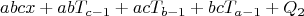 $$abcx+abT_{c-1}+acT_{b-1}+bcT_{a-1}  +Q_2$$