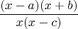 $$\frac{(x-a)(x+b)}{x(x-c)}$$