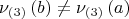 $$\[
{\nu _{\left( 3 \right)} \left( b \right) \ne \nu _{\left( 3 \right)} \left( a \right)}
\]$