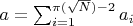 $a = \sum_{i=1}^{\pi(\sqrt{N})-2} a_i$