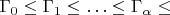 $\Gamma_0 \leq \Gamma_1 \leq \ldots \leq \Gamma_\alpha \leq \ldos$ $\Gamma_0 \leq \Gamma_1 \leq \ldots \leq \Gamma_\alpha \leq \ldos$