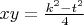 $xy=\frac{k^2-t^2}{4}$