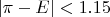 $|\pi - E| < 1.15$