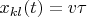$x_{kl}(t)= v\tau$ $x_{kl}(t)= v\tau$