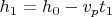 $h_1 = h_0 - v_pt_1$ $h_1 = h_0 - v_pt_1$