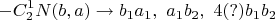 $$-C^1_2N(b,a) \to b_1a_1,~a_1b_2,~4(?)b_1b_2 $$