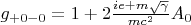 $g_{+0-0}=1+2\frac{ie+m\sqrt{\gamma}}{mc^2}A_0$