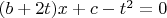 $(b+2t)x+c-t^2=0$