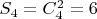 $S_4=C_4^2=6$